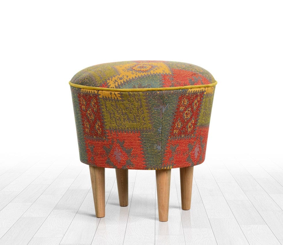 Pouf in tessuto Rug Patch III Multicolore