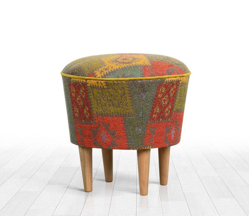 Pouf in tessuto Rug Patch III Multicolore