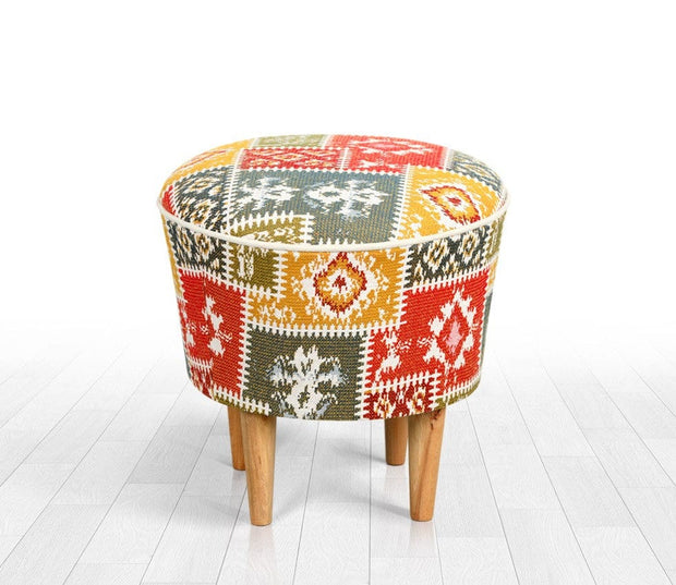 Pouf in tessuto Rug Patch Multicolore