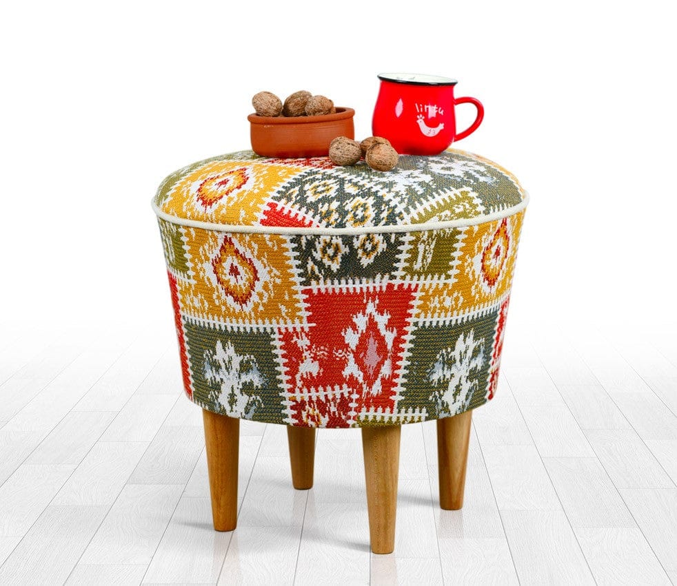 Pouf in tessuto Rug Patch Multicolore (3)
