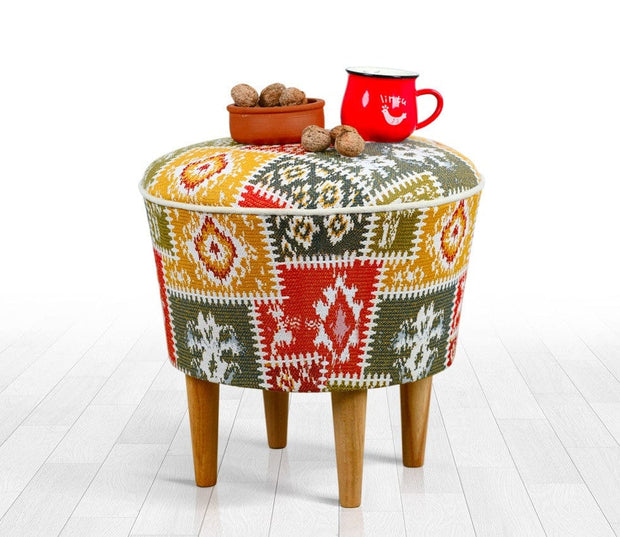 Pouf in tessuto Rug Patch Multicolore (3)