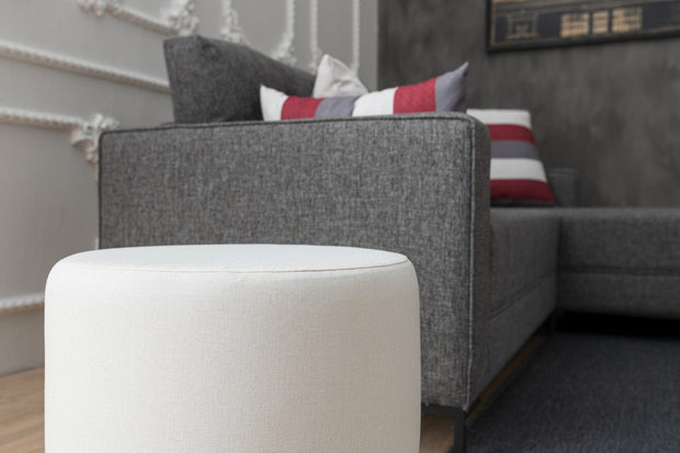 Pouf in tessuto Silindir Crema (3)