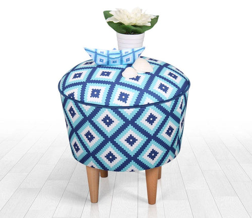 Pouf in tessuto Sky Patch III Blu (1)