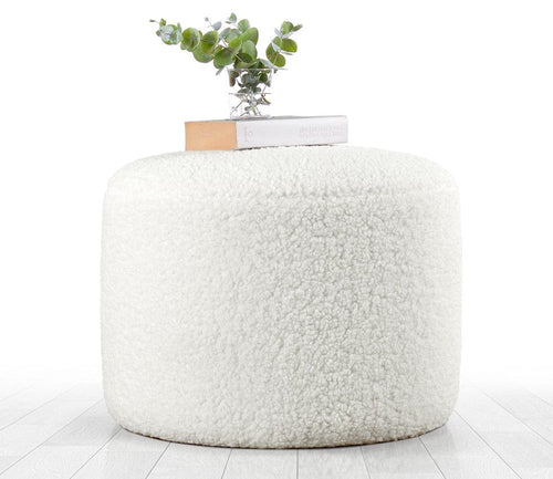 Pouf in tessuto Skylee Bianco (1)