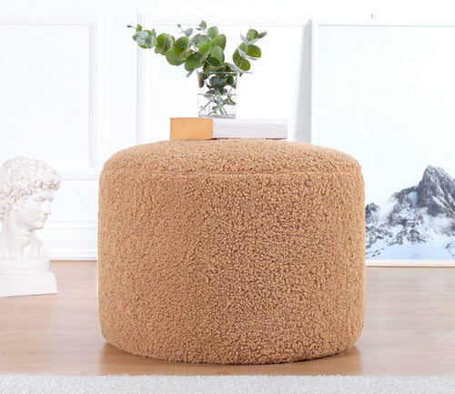 Pouf in tessuto Skylee Cappuccino