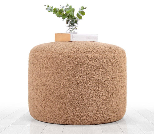 Pouf in tessuto Skylee Cappuccino (1)