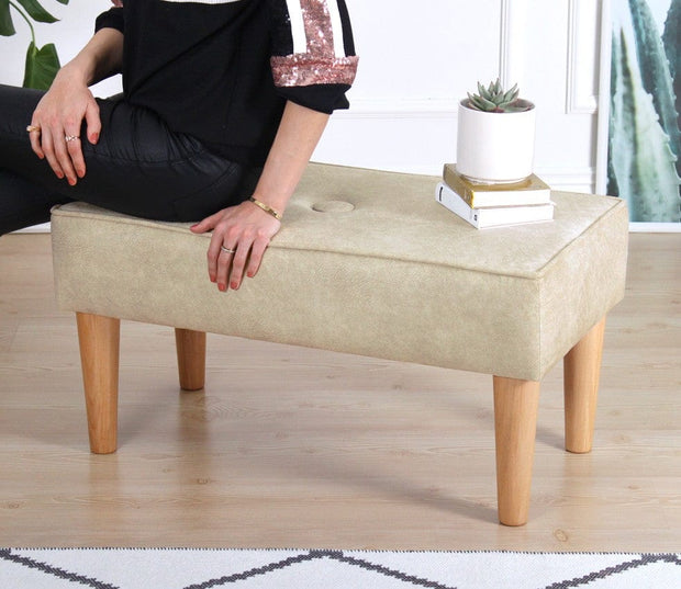 Pouf in tessuto Square Crema (2)