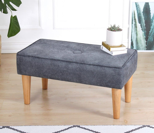 Pouf in tessuto Square Grigio (1)