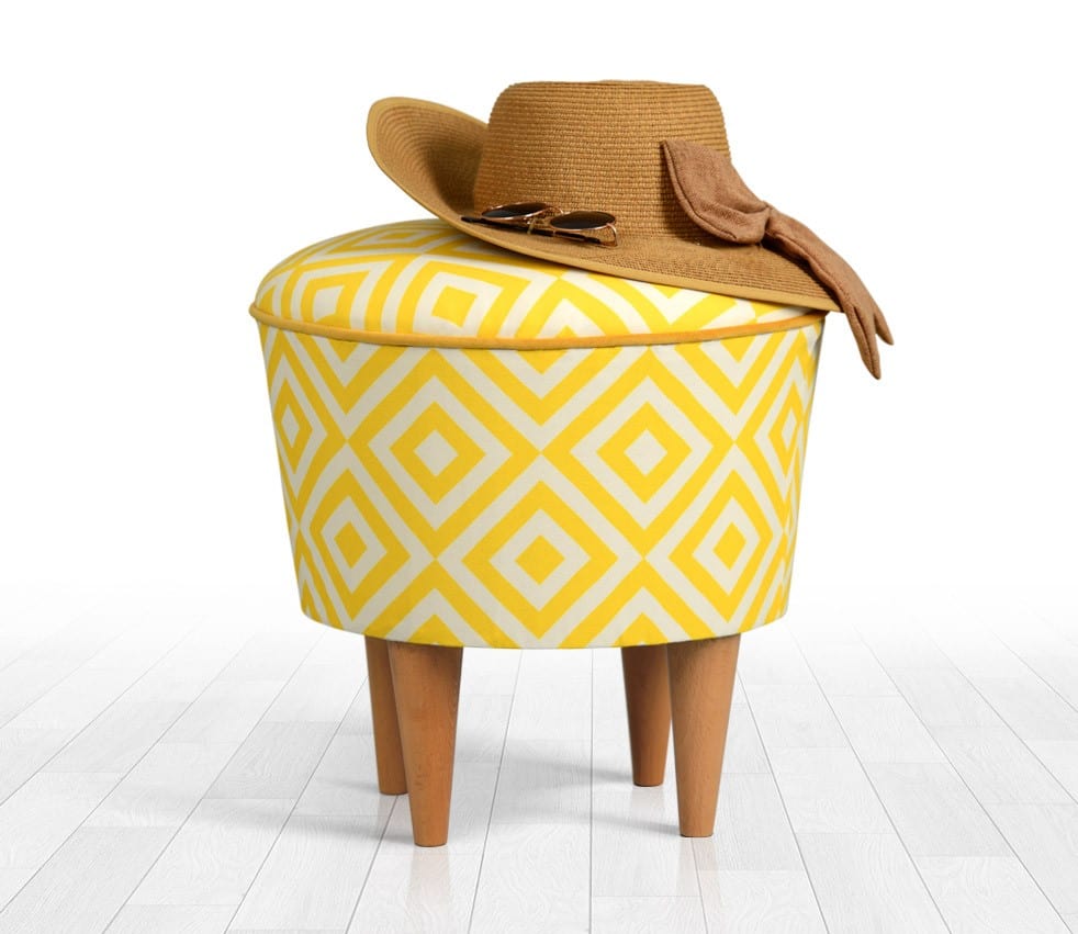 Pouf in tessuto Sun Giallo