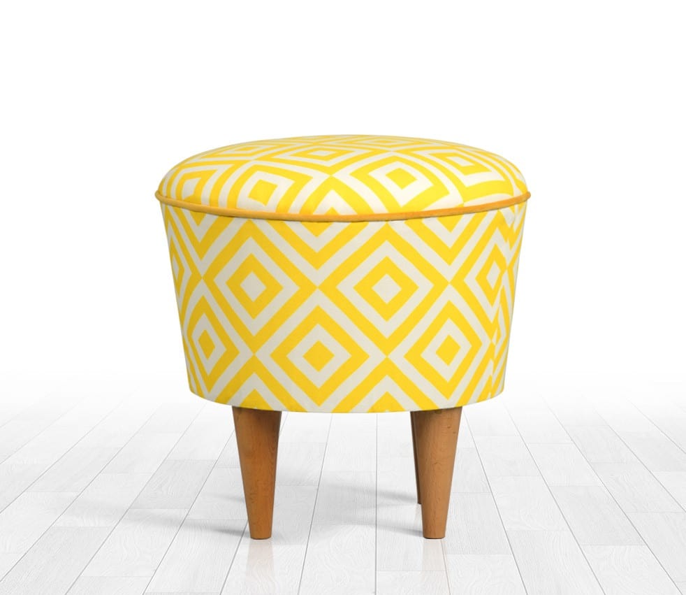 Pouf in tessuto Sun Giallo (2)