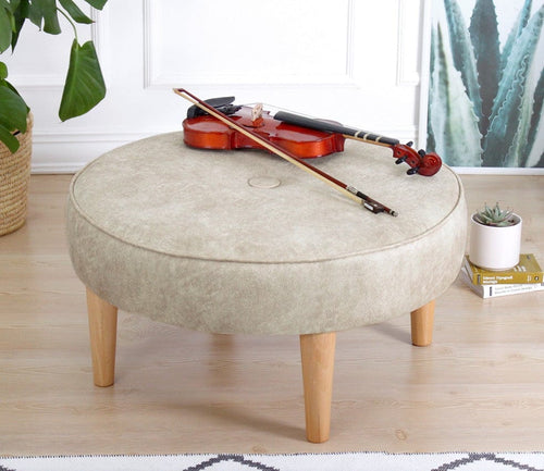 Pouf in tessuto Sunset Crema (1)