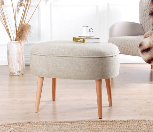 Pouf in tessuto Timoon Crema (1)