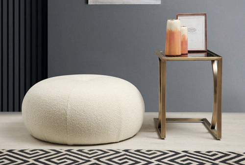 Pouf in tessuto Tina Crema