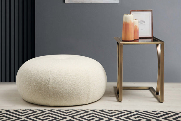 Pouf in tessuto Tina Crema