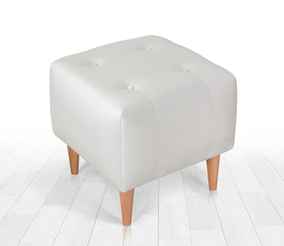 Pouf in tessuto Tomp Crema