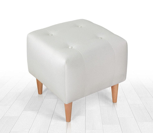 Pouf in tessuto Tomp Crema