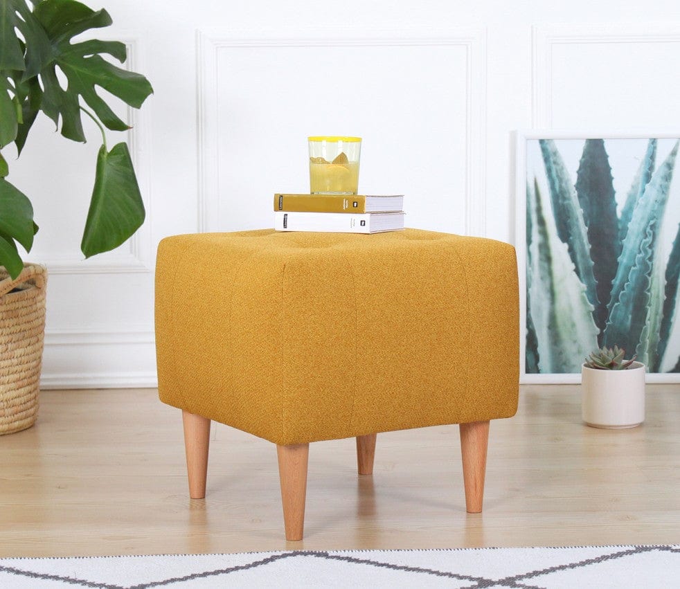 Pouf in tessuto Tomp Giallo (1)