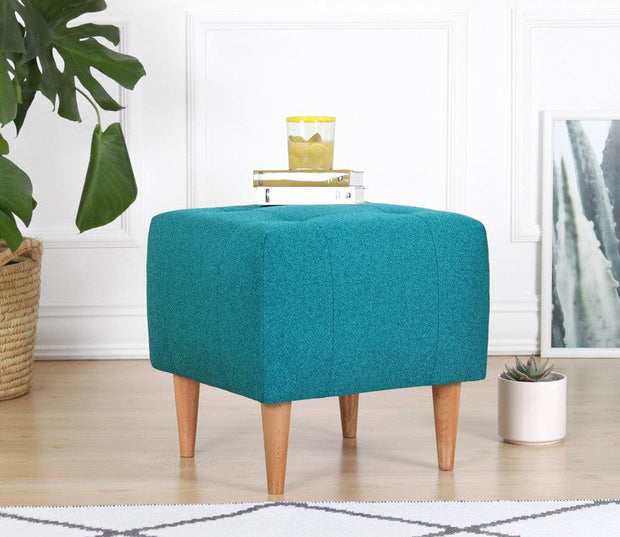 Pouf in tessuto Tomp Turchese (1)
