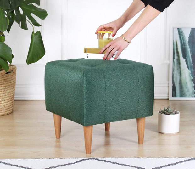 Pouf in tessuto Tomp Verde