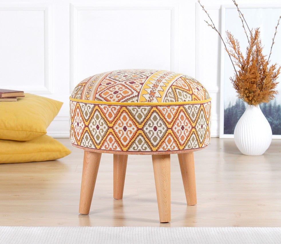 Pouf in tessuto Ulag Patch I Giallo (1)