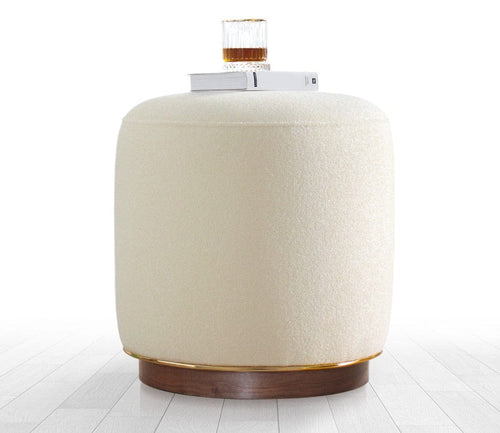 Pouf in tessuto Zeone Crema