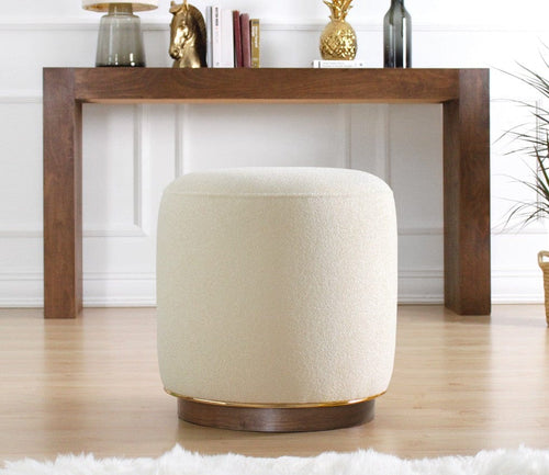 Pouf in tessuto Zeone Crema (1)