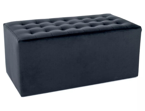 Signal Pouf in velluto Lori 2 Nero