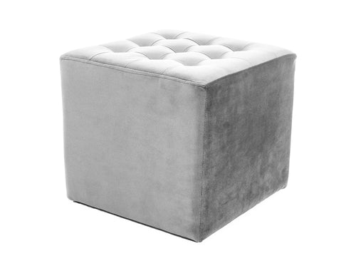 Signal Pouf in velluto Lori Grigio