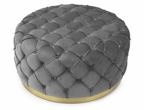 Signal Pouf in velluto Mira Grigio