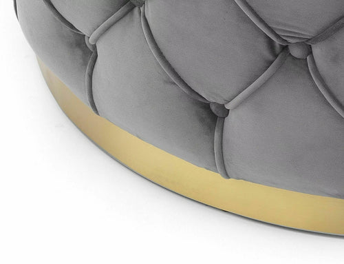 Signal Pouf in velluto Mira Grigio