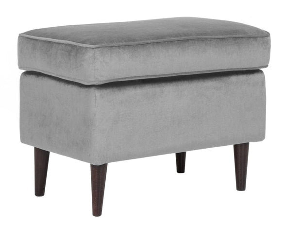 Signal Pouf in velluto Ron K Grigio