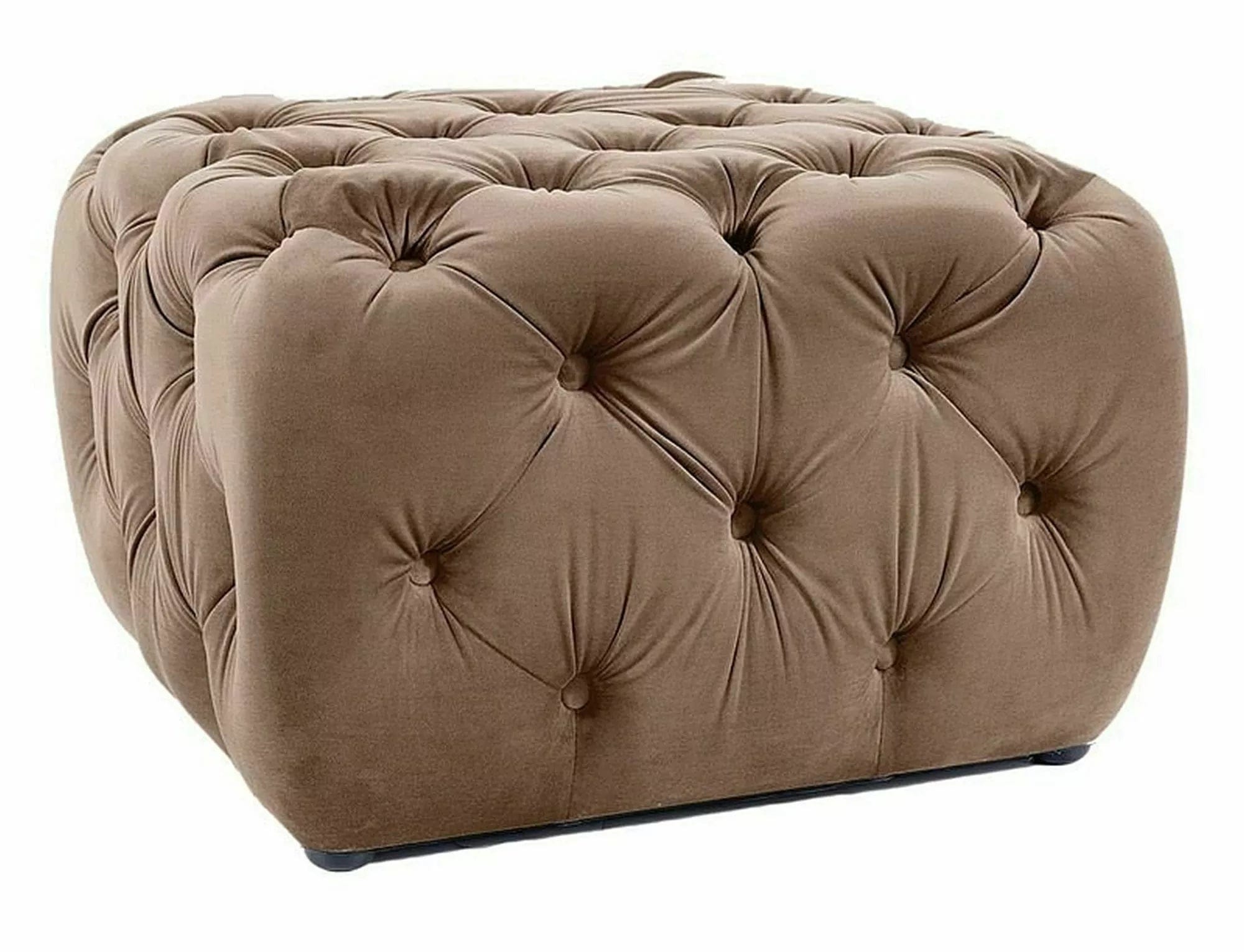 Signal Pouf in velluto Sophia Beige