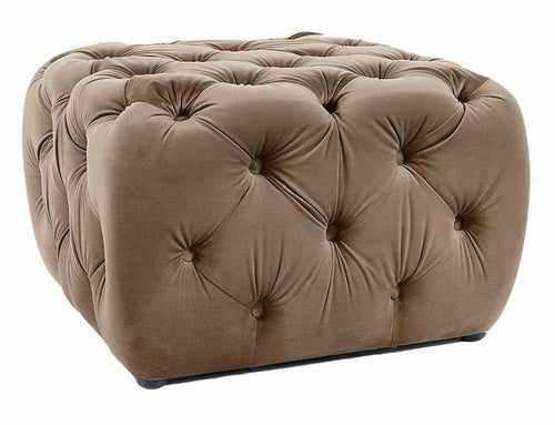 Signal Pouf in velluto Sophia Beige