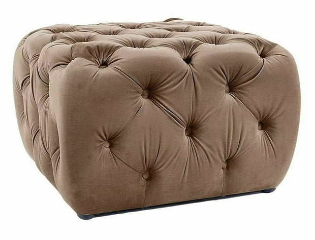 Signal Pouf in velluto Sophia Beige