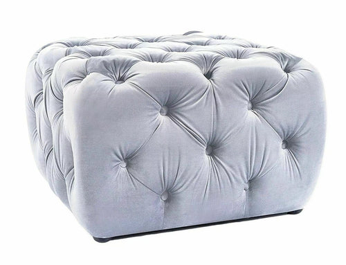 Signal Pouf in velluto Sophia Grigio