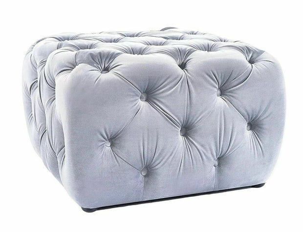 Signal Pouf in velluto Sophia Grigio