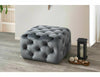 Signal Pouf in velluto Sophia Grigio