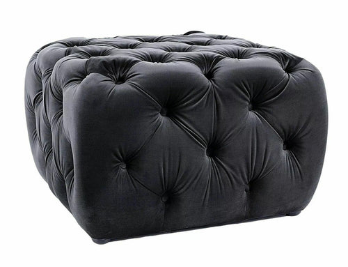 Signal Pouf in velluto Sophia Nero