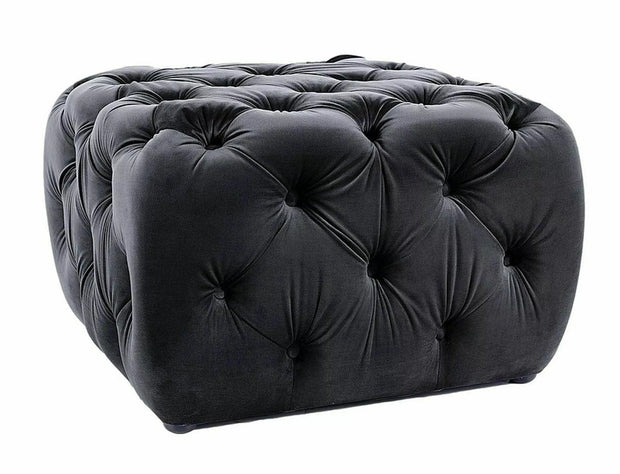 Signal Pouf in velluto Sophia Nero