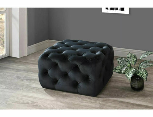 Signal Pouf in velluto Sophia Nero