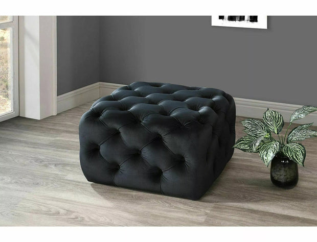 Signal Pouf in velluto Sophia Nero