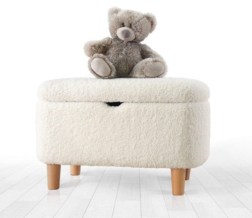 Pouf ottomano con contenitore in tessuto Moouv Bianco