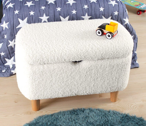 Pouf ottomano con contenitore in tessuto Moouv Bianco (4)