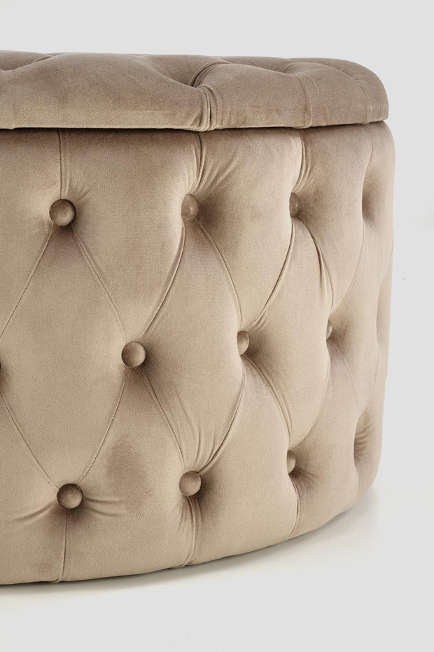 Halmar Pouf ottomano con contenitore in velluto Nunez Beige