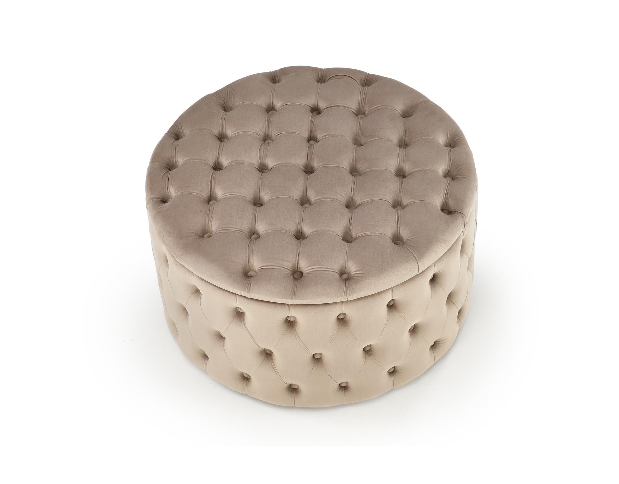 Halmar Pouf ottomano con contenitore in velluto Nunez Beige