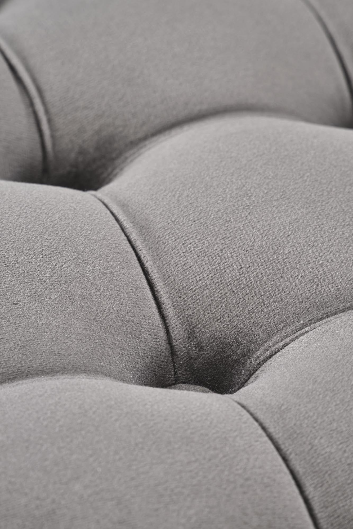 Halmar Pouf ottomano con contenitore in velluto Nunez Grigio