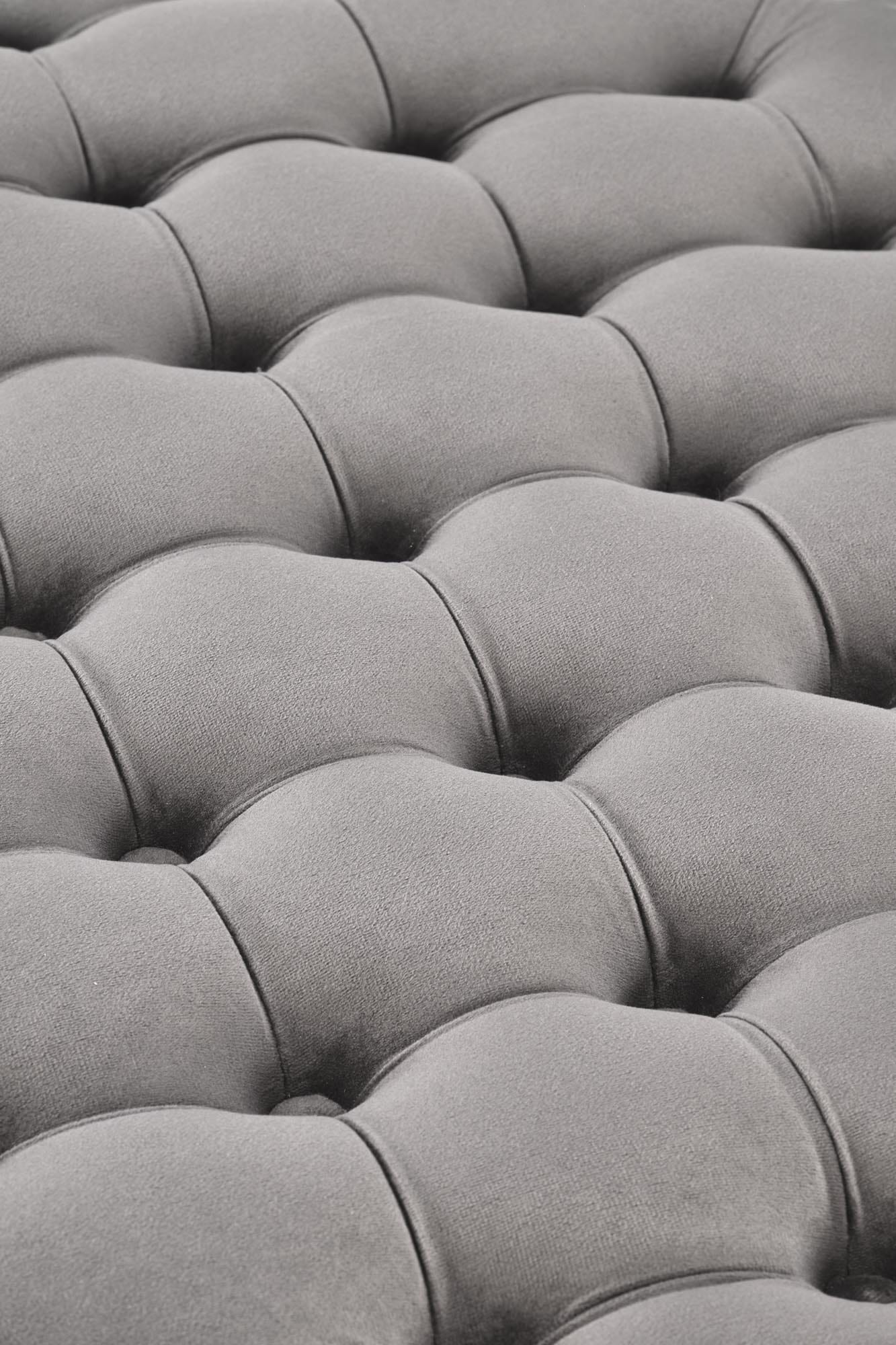 Halmar Pouf ottomano con contenitore in velluto Nunez Grigio
