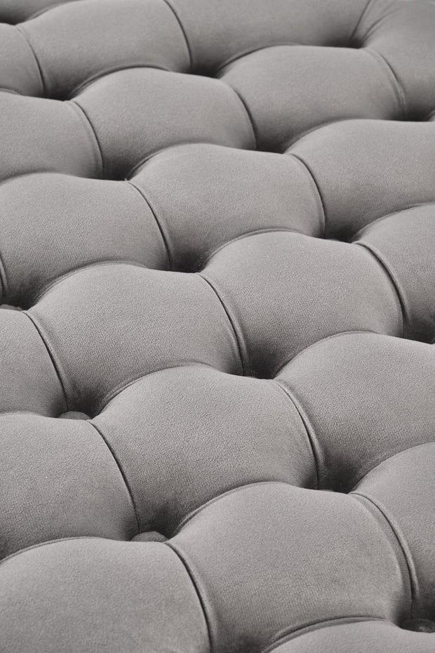 Halmar Pouf ottomano con contenitore in velluto Nunez Grigio