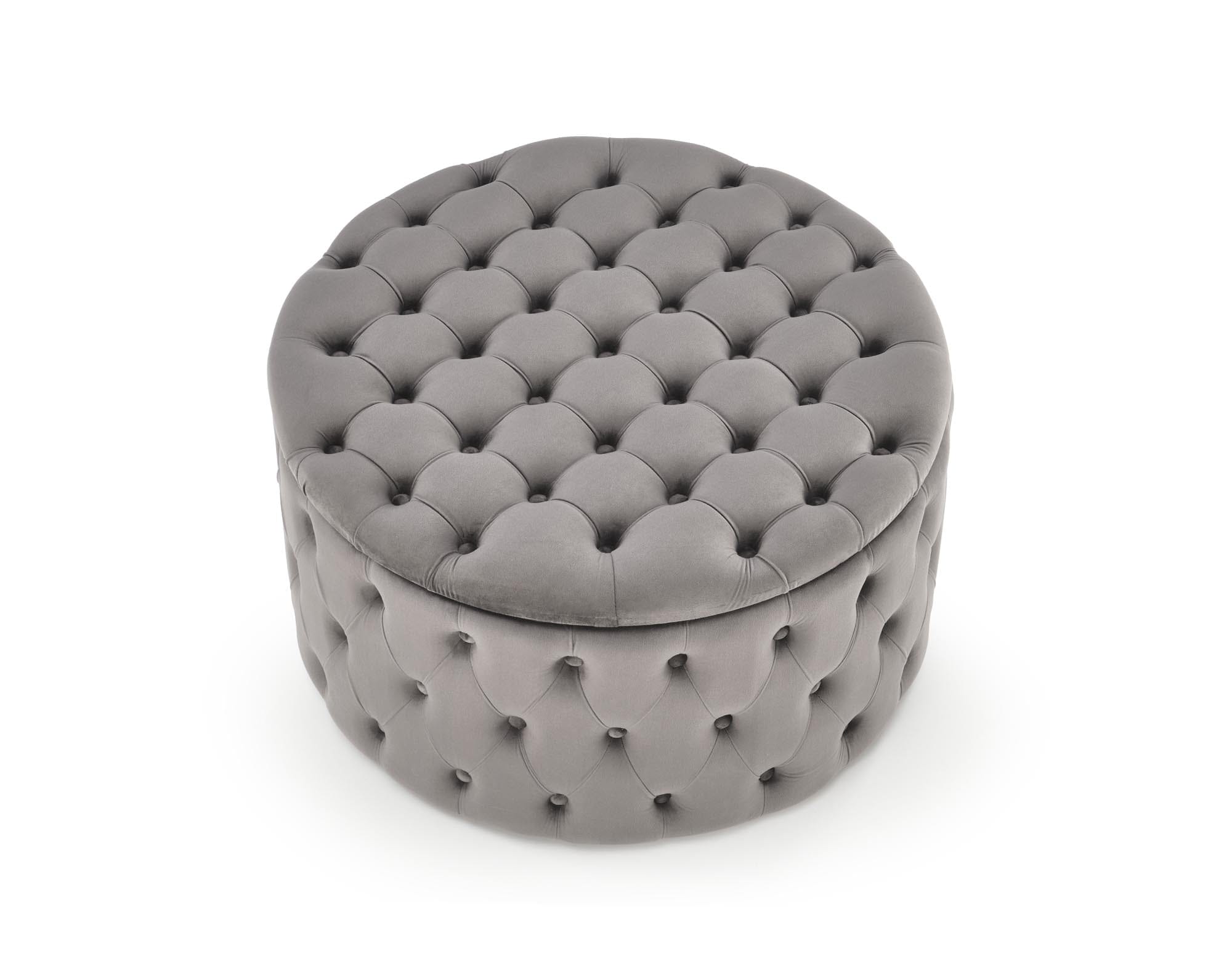 Halmar Pouf ottomano con contenitore in velluto Nunez Grigio