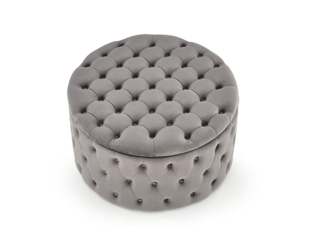 Halmar Pouf ottomano con contenitore in velluto Nunez Grigio